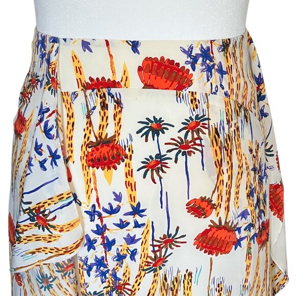 Rachel Comey 100% Silk Nightcap Midi Skirt Cactus Flower Print. Large 12. Boho - Picture 6 of 10